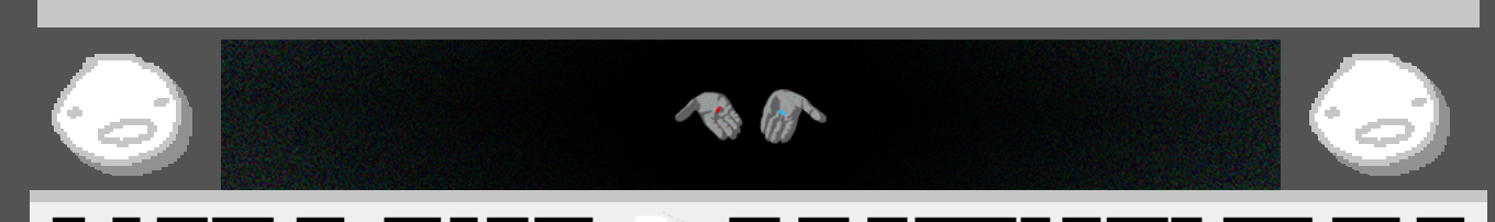 A pair of grey hands, one holding a red pill and the other a blue pill